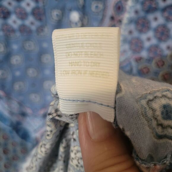 Womens tops set of 2 soft roll tab sleeves with collar v-neck cotton poly size s - Picture 8 of 16